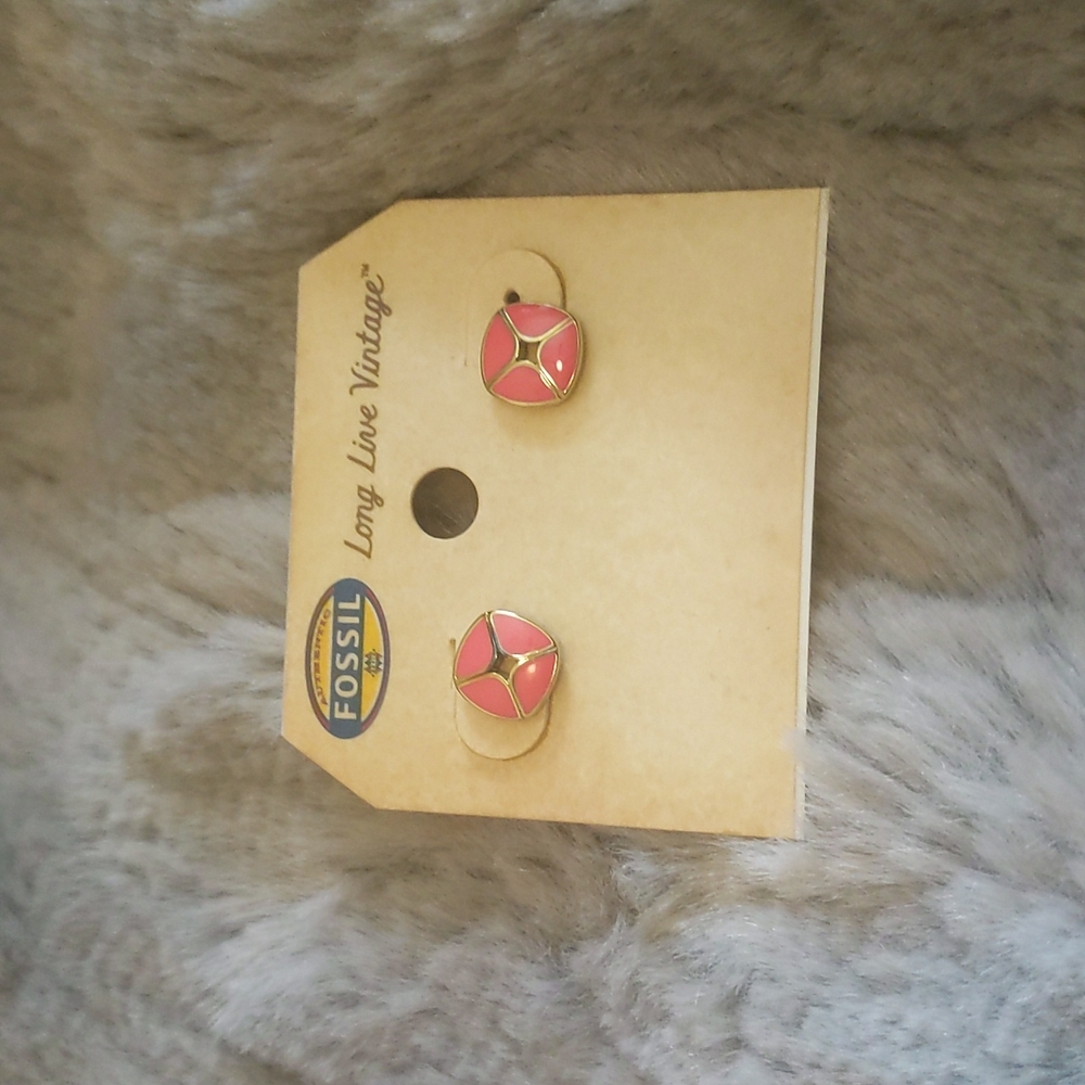 Fossil coral earrings